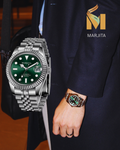 MARJITA Men's Luxury Watch "Emerald Green" Edition
