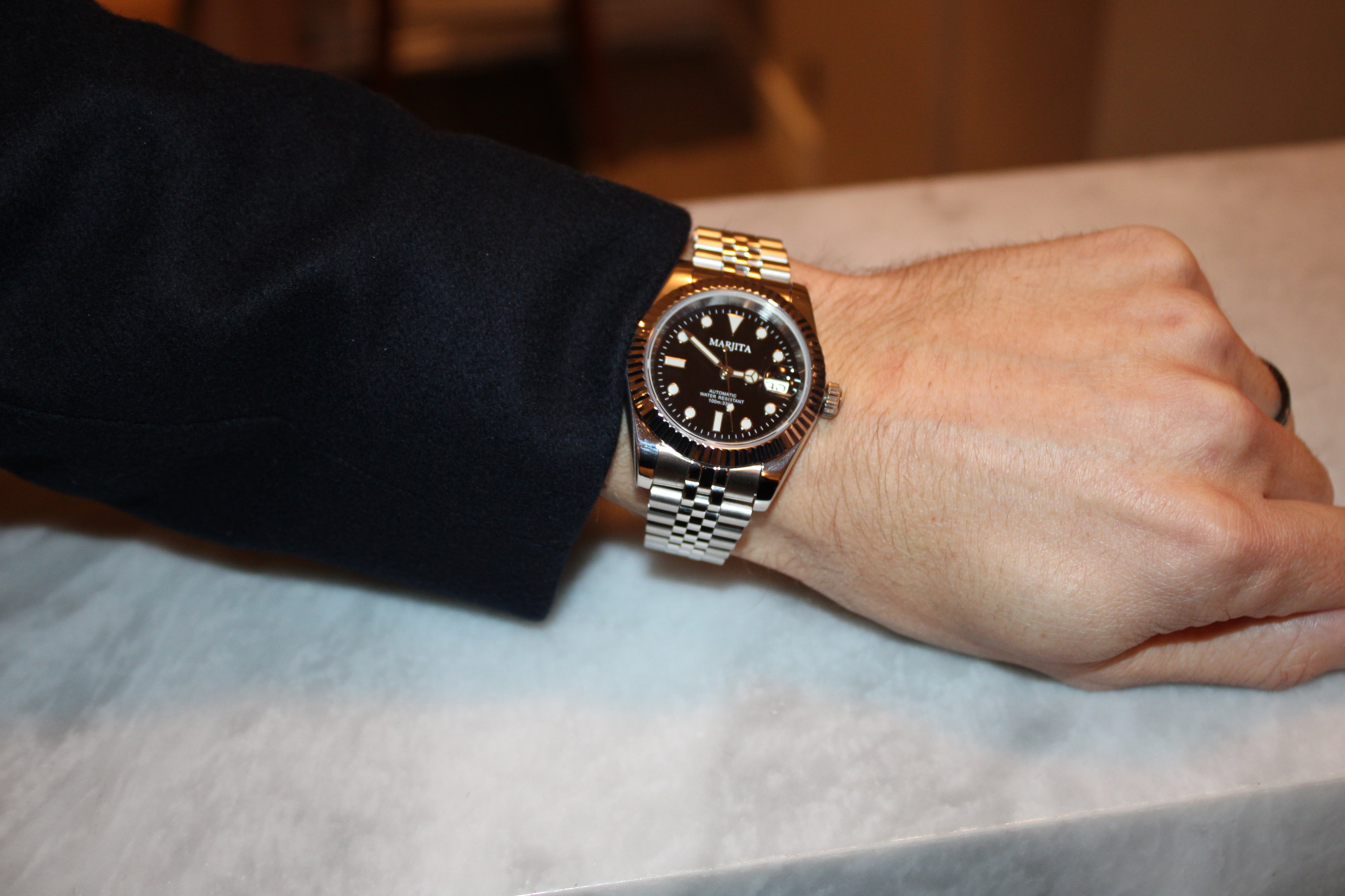 MARJITA Men's Luxury Watch  "Black Dial"  Edition