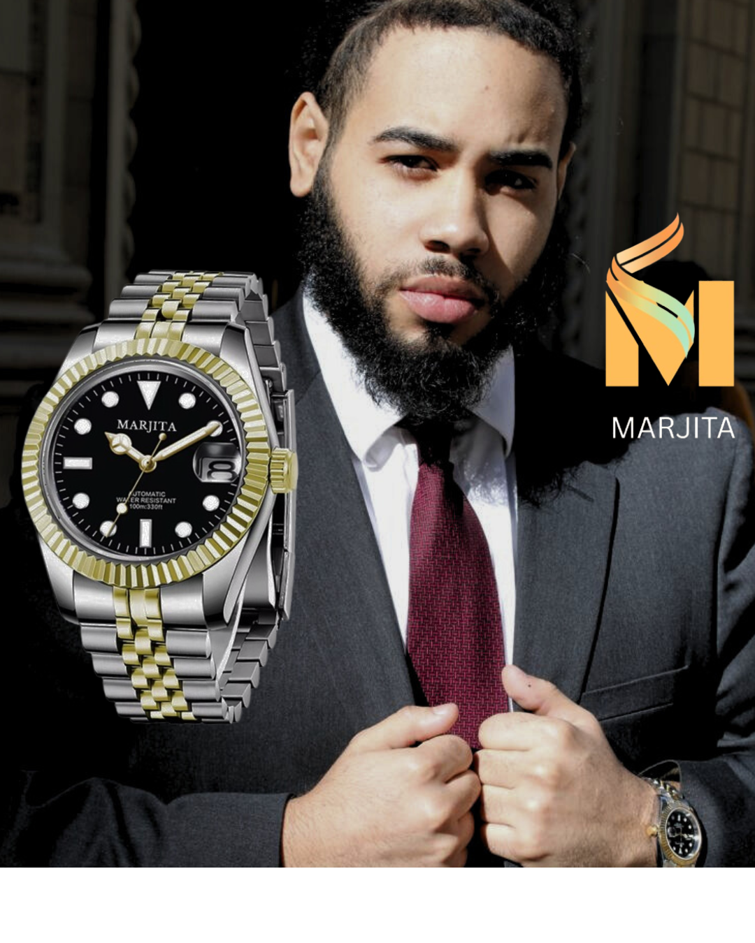 MARJITA Luxury Men's Watch "Gold" Edition