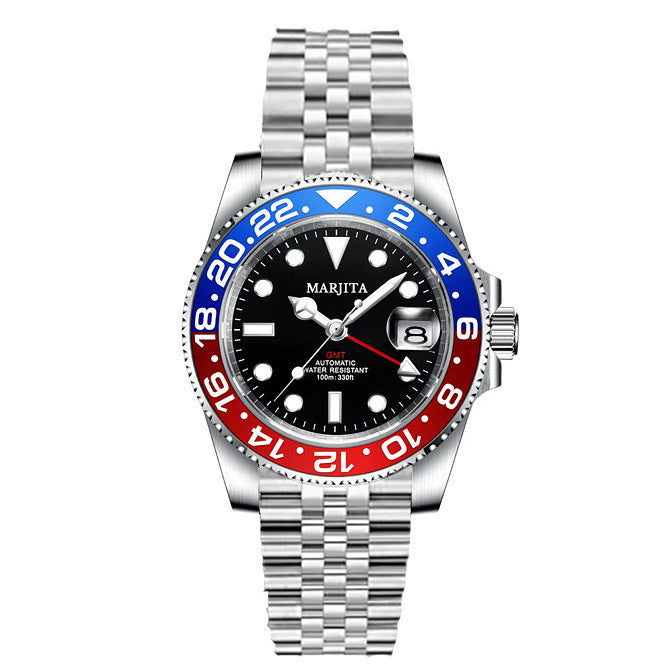 MARJITA Automatic GMT Pepsi Bezel Edition